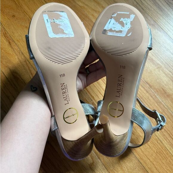 ralph lauren | Gwen Lizard-Embossed Leather Sandal - Picture 6 of 7